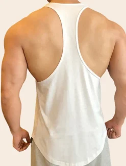 Online OUKU Men's Tank Top Vest Top Undershirt Sleeveless Shirt Sleeveless Crew Neck Summer Plain Fashion Designer Muscle Outdoor Going out Gym Black White Gray Top Tee for Men