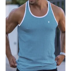 Online OUKU Men's Tank Top Vest Top Undershirt Sleeveless Shirt Sleeveless Crew Neck Summer Color Block Pit Strip Fashion Designer Basic Quick Dry Vacation Street Going out Black White Wine Top Tee for Men