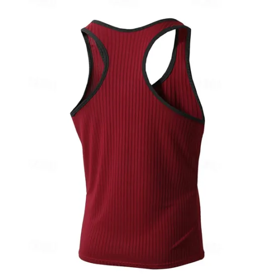 Online OUKU Men's Tank Top Vest Top Undershirt Sleeveless Shirt Sleeveless Crew Neck Summer Color Block Pit Strip Fashion Designer Basic Quick Dry Vacation Street Going out Black White Wine Top Tee for Men