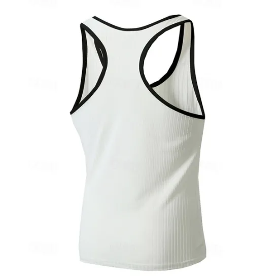 Online OUKU Men's Tank Top Vest Top Undershirt Sleeveless Shirt Sleeveless Crew Neck Summer Color Block Pit Strip Fashion Designer Basic Quick Dry Vacation Street Going out Black White Wine Top Tee for Men