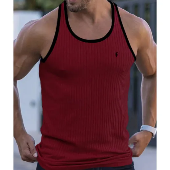 Online OUKU Men's Tank Top Vest Top Undershirt Sleeveless Shirt Sleeveless Crew Neck Summer Color Block Pit Strip Fashion Designer Basic Quick Dry Vacation Street Going out Black White Wine Top Tee for Men