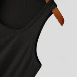 Best OUKU Men's Tank Top Vest Top Undershirt Sleeveless Shirt Sleeveless Square Neck Summer Plain Fashion Designer Basic Vacation Street Going out Black White Top Tee for Men