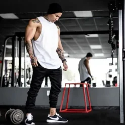 Outlet OUKU Men's Tank Top Vest Top Undershirt Sleeveless Shirt Sleeveless Crew Neck Summer Solid Color Color Block Sports Fashion Lightweight Patchwork Vacation Casual Daily Black-White Black White Top Tee for