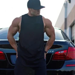 Outlet OUKU Men's Tank Top Vest Top Undershirt Sleeveless Shirt Sleeveless Crew Neck Summer Solid Color Color Block Sports Fashion Lightweight Patchwork Vacation Casual Daily Black-White Black White Top Tee for