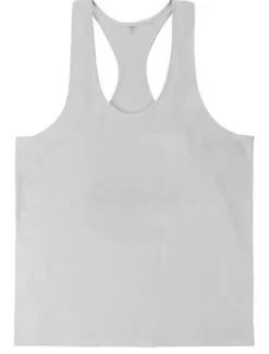 New OUKU Men's Tank Top Vest Top Undershirt Sleeveless Shirt Sleeveless Round Neck Solid Colored Muscle Sports Gym Black White Yellow Top Tee for Men