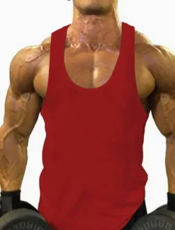 New OUKU Men's Tank Top Vest Top Undershirt Sleeveless Shirt Sleeveless Round Neck Solid Colored Muscle Sports Gym Black White Yellow Top Tee for Men