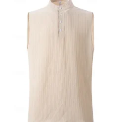 OUKU Men's Tank Top Vest Top Undershirt Sleeveless Shirt Sleeveless Standing Collar Summer Plain Fashion Designer Vacation Street Going out Black White Red Top Tee for Men