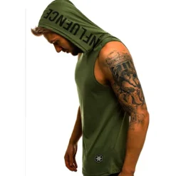Discount OUKU Men's Tank Top Vest Top Undershirt Sleeveless Shirt Sleeveless Hooded Summer Plain Camouflage Fashion Streetwear Muscle Sports & Outdoor Athleisure Gym Black White Wine Top Tee for Men