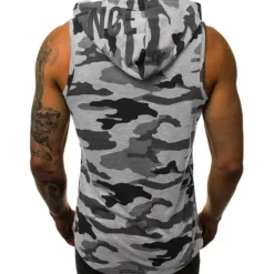 Discount OUKU Men's Tank Top Vest Top Undershirt Sleeveless Shirt Sleeveless Hooded Summer Plain Camouflage Fashion Streetwear Muscle Sports & Outdoor Athleisure Gym Black White Wine Top Tee for Men