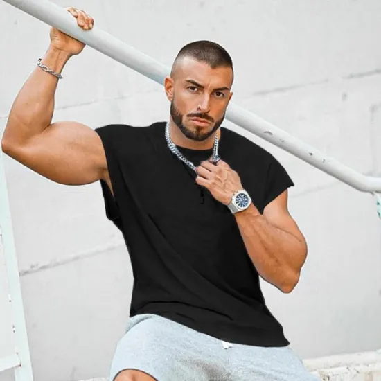 Best OUKU Men's Tank Top Vest Top Undershirt Sleeveless Shirt Sleeveless Crewneck Spring & Summer Plain Fashion Designer Vacation Street Going out Black White Red Top Tee for Men