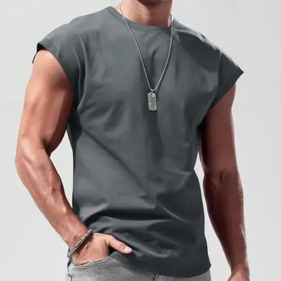 Best OUKU Men's Tank Top Vest Top Undershirt Sleeveless Shirt Sleeveless Crewneck Spring & Summer Plain Fashion Designer Vacation Street Going out Black White Red Top Tee for Men
