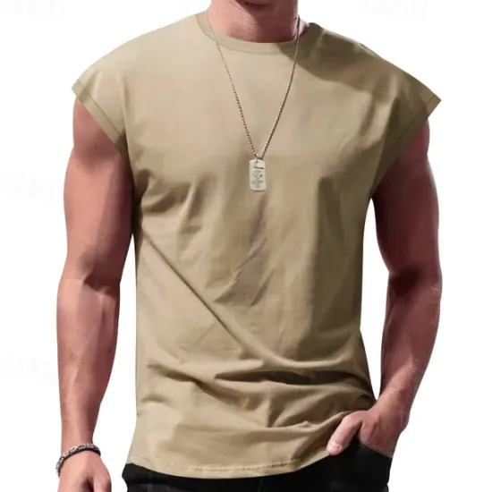 Best OUKU Men's Tank Top Vest Top Undershirt Sleeveless Shirt Sleeveless Crewneck Spring & Summer Plain Fashion Designer Vacation Street Going out Black White Red Top Tee for Men