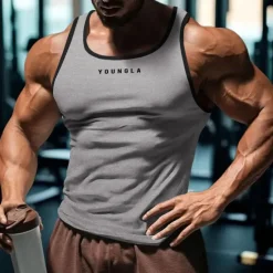 Outlet OUKU Men's Tank Top Vest Top Undershirt Sleeveless Shirt Sleeveless U Neck Summer Quotes & Sayings Fashion Designer Vacation Street Going out Black White Red Top Tee for Men