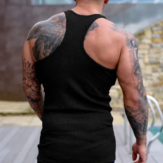 Sale OUKU Men's Tank Top Vest Top Undershirt Sleeveless Shirt Sleeveless U Neck Summer Plain Fashion Designer Basic Vacation Street Going out Black White Top Tee for Men