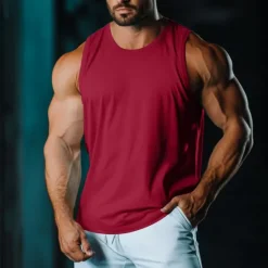 Sale OUKU Men's Tank Top Vest Undershirt Sleeveless Shirt Sleeveless Round Neck Crewneck Summer Plain Fashion Classic Casual Mesh Street Casual Sports Black White Light Green Top Tee for Men