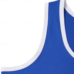 Online OUKU Men's Tank Top Vest Undershirt Sleeveless Shirt Sleeveless Round Neck Summer Solid Color Plain Athletic Color Block Street Casual Sports Black White Wine Top Tee for Men