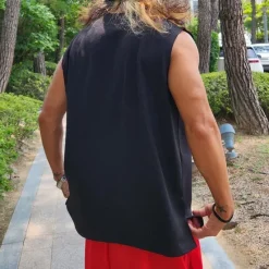 OUKU Men's Tank T-shirt Suits 2 Pieces Outfits Tee & Shorts Sleeveless Crew Neck Summer Plain Fashion Casual 2 Piece Vacation Daily Wear Going out Black White Top Tee for Men