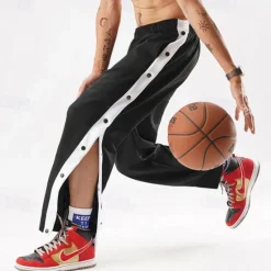 Outlet OUKU Men's Tear Away Basketball Pants Sweatpants High Split Snap Button Casual Post-Surgery with Pockets