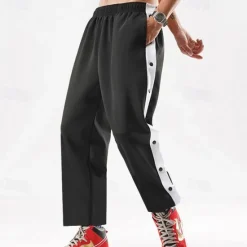 Outlet OUKU Men's Tear Away Basketball Pants Sweatpants High Split Snap Button Casual Post-Surgery with Pockets
