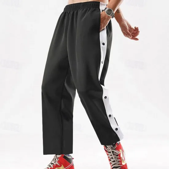 Outlet OUKU Men's Tear Away Basketball Pants Sweatpants High Split Snap Button Casual Post-Surgery with Pockets