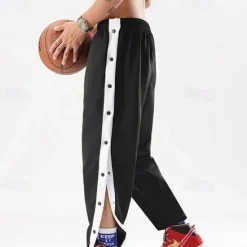 Outlet OUKU Men's Tear Away Basketball Pants Sweatpants High Split Snap Button Casual Post-Surgery with Pockets