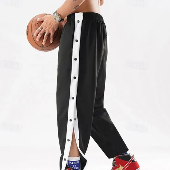 Outlet OUKU Men's Tear Away Basketball Pants Sweatpants High Split Snap Button Casual Post-Surgery with Pockets