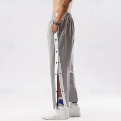 Outlet OUKU Men's Tear Away Basketball Pants Sweatpants High Split Snap Button Casual Post-Surgery with Pockets