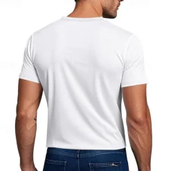 Clearance OUKU Men's Tee Short Sleeve Shirt Tee Top Short Sleeve Crewneck Spring & Fall Solid / Plain Color Fashion Designer Quick Dry Vacation Street Going out Black White Red Top Tee for Men
