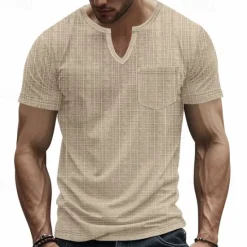 Clearance OUKU Men's Tee Short Sleeve Shirt Tee Top Short Sleeve V Neck Spring & Fall Plain Fashion Designer Sexy Vacation Street Going out Navy Black White Top Tee for Men