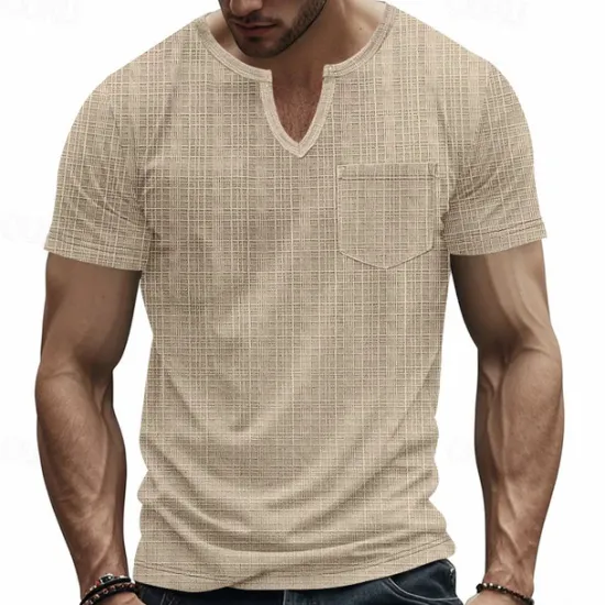 Clearance OUKU Men's Tee Short Sleeve Shirt Tee Top Short Sleeve V Neck Spring & Fall Plain Fashion Designer Sexy Vacation Street Going out Navy Black White Top Tee for Men
