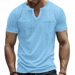 Clearance OUKU Men's Tee Short Sleeve Shirt Tee Top Short Sleeve V Neck Spring & Fall Plain Fashion Designer Sexy Vacation Street Going out Navy Black White Top Tee for Men