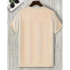 Discount OUKU Men's Tee Short Sleeve Shirt Tee Top Short Sleeve Crewneck Spring & Fall Stripes Fashion Designer Color Block Vacation Street Going out Top Tee for Men Brown