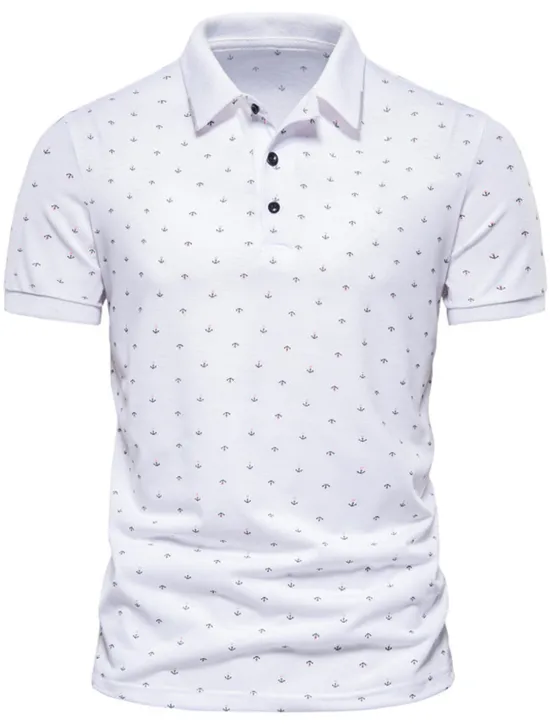 Best OUKU Men's Tennis Shirt Polo Shirt Casual Daily Collar Classic Collar Short Sleeve Simple Graphic Button Front Regular Fit White Wine Navy Blue Tennis Shirt