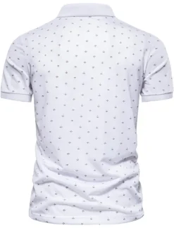 Best OUKU Men's Tennis Shirt Polo Shirt Casual Daily Collar Classic Collar Short Sleeve Simple Graphic Button Front Regular Fit White Wine Navy Blue Tennis Shirt