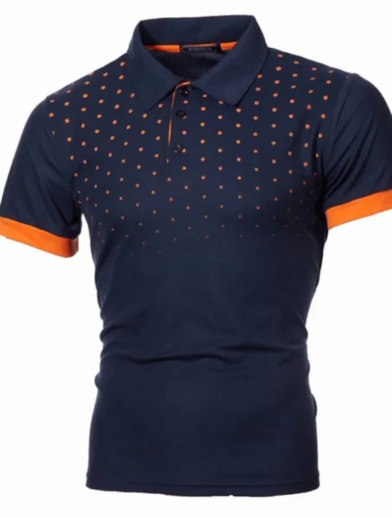 Outlet OUKU Men's Tennis Shirt Polo Shirt Casual Daily Collar Turndown Short Sleeve Streetwear Basic Color Block Patchwork Slim Black Red Deep Blue Grey Tennis Shirt