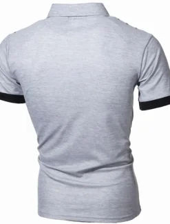 OUKU Men's Tennis Shirt Polo Shirt Work Business Collar Polo Collar Short Sleeve Streetwear Basic Graphic Polka Dot Print Regular Fit Black White Wine Navy Blue Blue Orange Tennis Shirt