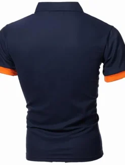 OUKU Men's Tennis Shirt Polo Shirt Work Business Collar Polo Collar Short Sleeve Streetwear Basic Graphic Polka Dot Print Regular Fit Black White Wine Navy Blue Blue Orange Tennis Shirt