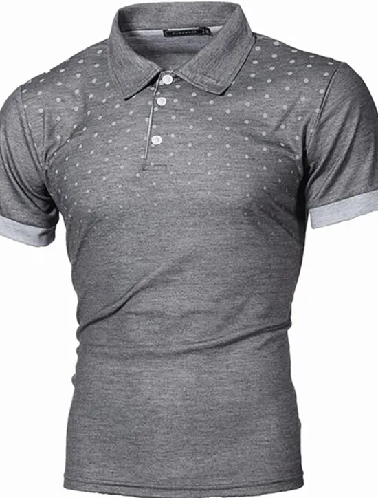 OUKU Men's Tennis Shirt Polo Shirt Work Business Collar Polo Collar Short Sleeve Streetwear Basic Graphic Polka Dot Print Regular Fit Black White Wine Navy Blue Blue Orange Tennis Shirt