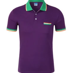 Online OUKU Men's Tennis Shirt Polo Shirt Sports golf shirts Collar Shirt Collar Short Sleeve Solid Colored Button Front Summer Regular Fit Black White Yellow Red Blue Purple Tennis Shirt