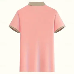 New OUKU Men's Text Eiffel Tower Polo Short Sleeve Polo Shirts Collared Shirts Business Casual School Athleisure Daily Wear 3D Print Summer Black Pink Navy Blue