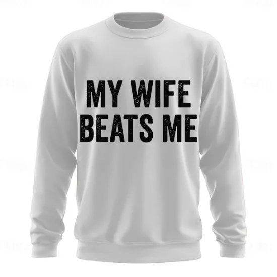 Clearance OUKU Men's Text Funny Slang Sweatshirt Fashion Daily Long Sleeve Crew Neck Black White Crewneck 3D All Seasons Designer