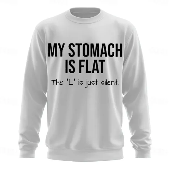 Best OUKU Men's Text Funny Slang Sweatshirt Fashion Daily Long Sleeve Crew Neck Black White Crewneck 3D All Seasons Designer