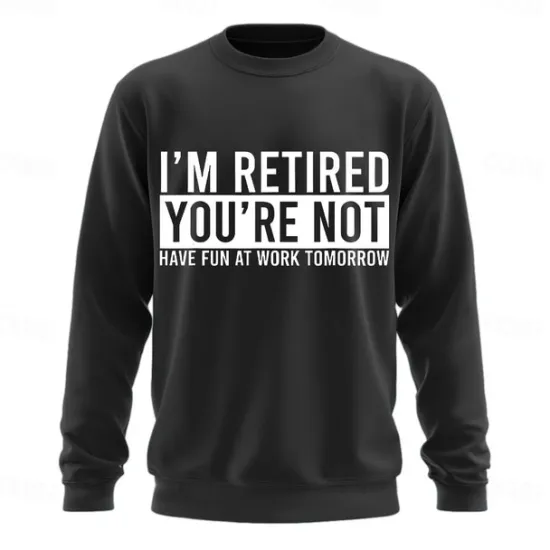 New OUKU Men's Text Funny Slang Sweatshirt Fashion Daily Long Sleeve Crew Neck Black White Crewneck 3D All Seasons Designer