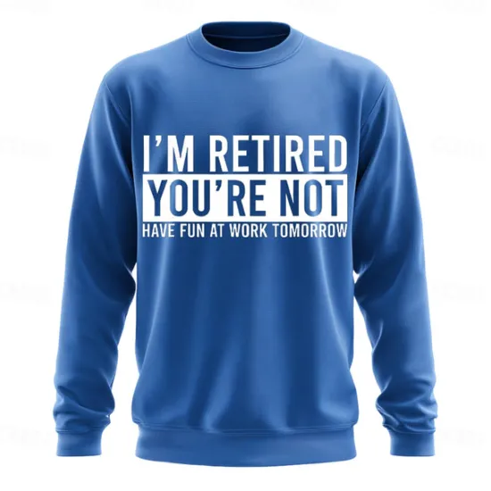 New OUKU Men's Text Funny Slang Sweatshirt Fashion Daily Long Sleeve Crew Neck Black White Crewneck 3D All Seasons Designer