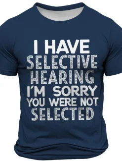 Clearance OUKU Men's Text T Shirt Short Sleeve T shirt 3D Print Crew Neck Shirt Fashion Athleisure Street Sports Outdoor Black Dark Blue Dark Gray Summer Spring Clothing Apparel S M L XL XXL XXXL