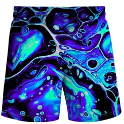 Online OUKU Men's Tie Dye Swim Trunks Swim Shorts Board Shorts Mid Waist Hawaiian Boho Outdoor Holiday Going out Pocket Drawstring Elastic Waist Designer Clothing Apparel
