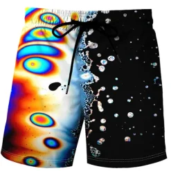 Online OUKU Men's Tie Dye Swim Trunks Swim Shorts Board Shorts Mid Waist Hawaiian Boho Outdoor Holiday Going out Pocket Drawstring Elastic Waist Designer Clothing Apparel