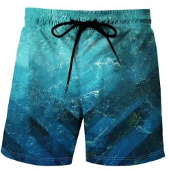New OUKU Men's Tie Dye Swim Trunks Swim Shorts Board Shorts Mid Waist Streetwear Stylish Classic Style Casual Holiday Beach Drawstring Elastic Waist Designer Clothing Apparel