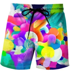 New OUKU Men's Tie Dye Swim Trunks Swim Shorts Board Shorts Mid Waist Streetwear Stylish Classic Style Casual Holiday Beach Drawstring Elastic Waist Designer Clothing Apparel