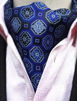 Hot OUKU Men's Ties Cravat Ascot Work Wedding Gentleman Jacquard